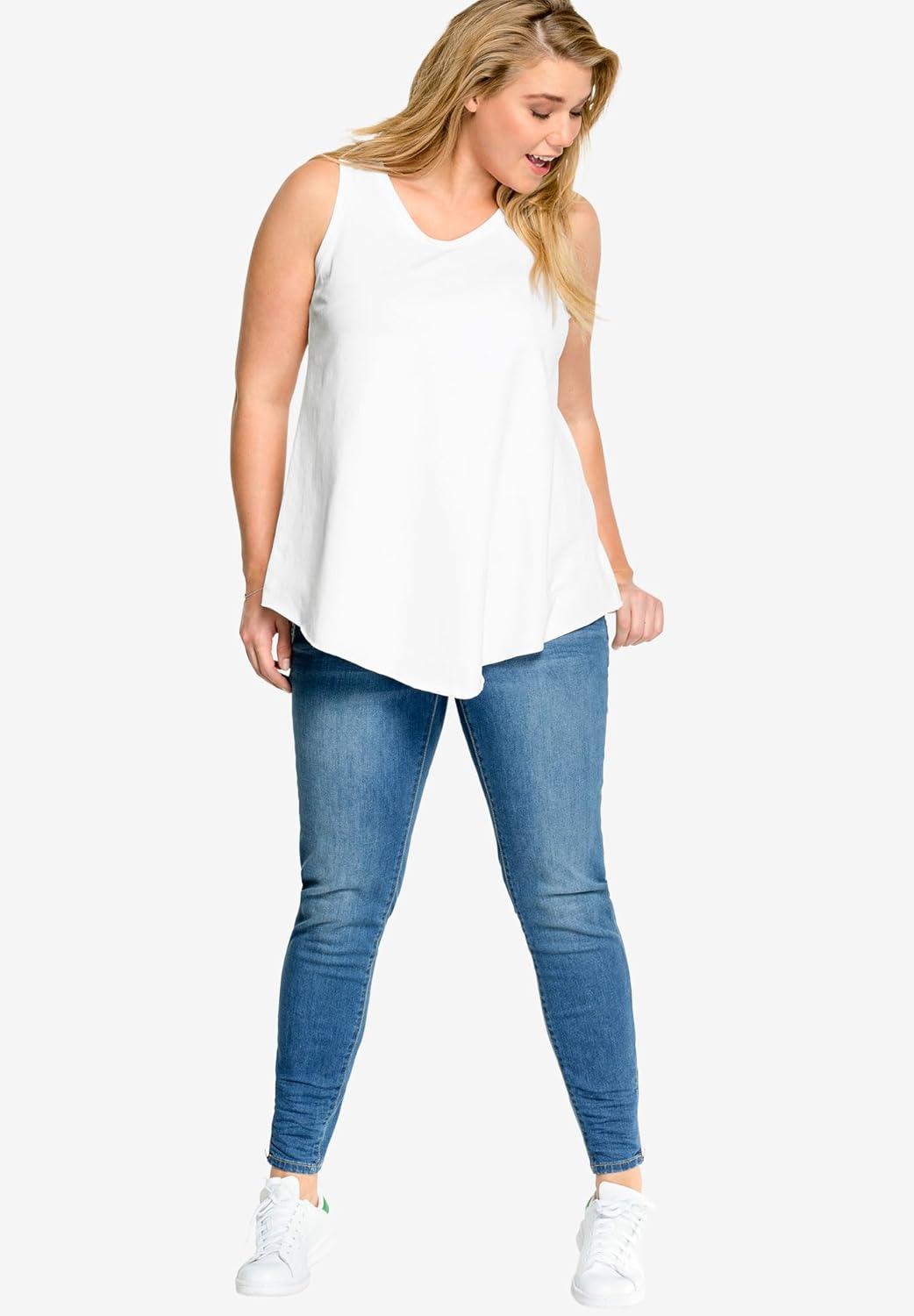 image:imageellos Plus Size VNeck Pointed Front TankMisty Rose