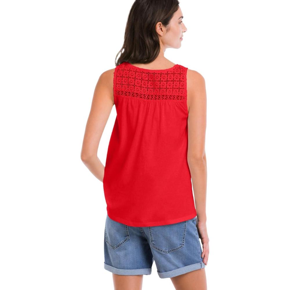 image:imageellos Plus Size Crochet Lace TankHot Red