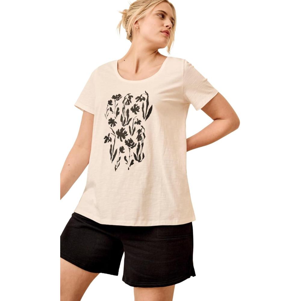 image:imageellos Plus Size Love Graphic TeeWhite Floral Graphic