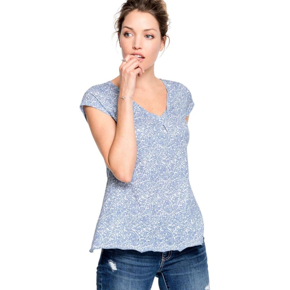 image:imageellos Plus Size Twisted VNeck TeeBlue Paisley Print