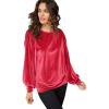 image:imageellos Plus Size Full Sleeve Velour TopClassic Red