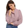 image:imageellos Plus Size Ruffle Trim Button Front BlouseMauve Blush