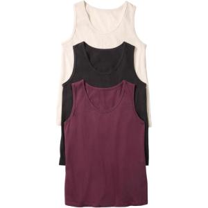 ellos Plus Size 3-Pack Sleeveless Tank(Midnight Berry Pack)