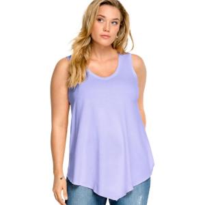 ellos Plus Size V-Neck Pointed Front Tank(Pretty Lavender)
