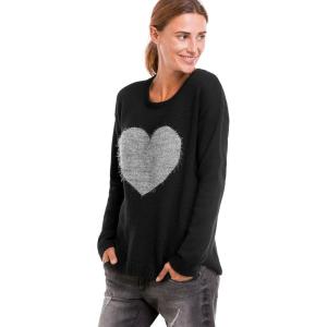 ellos Plus Size Love Sweater(Black Grey)