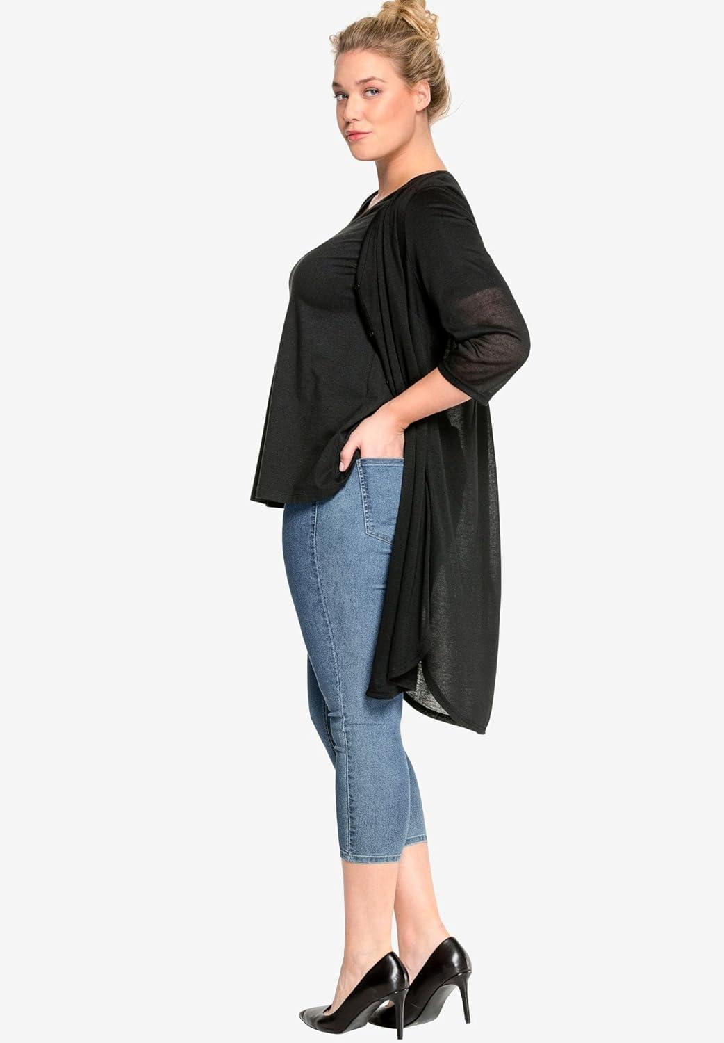 image:imageellos Plus Size MidRise Stretch Capri JeggingIndigo