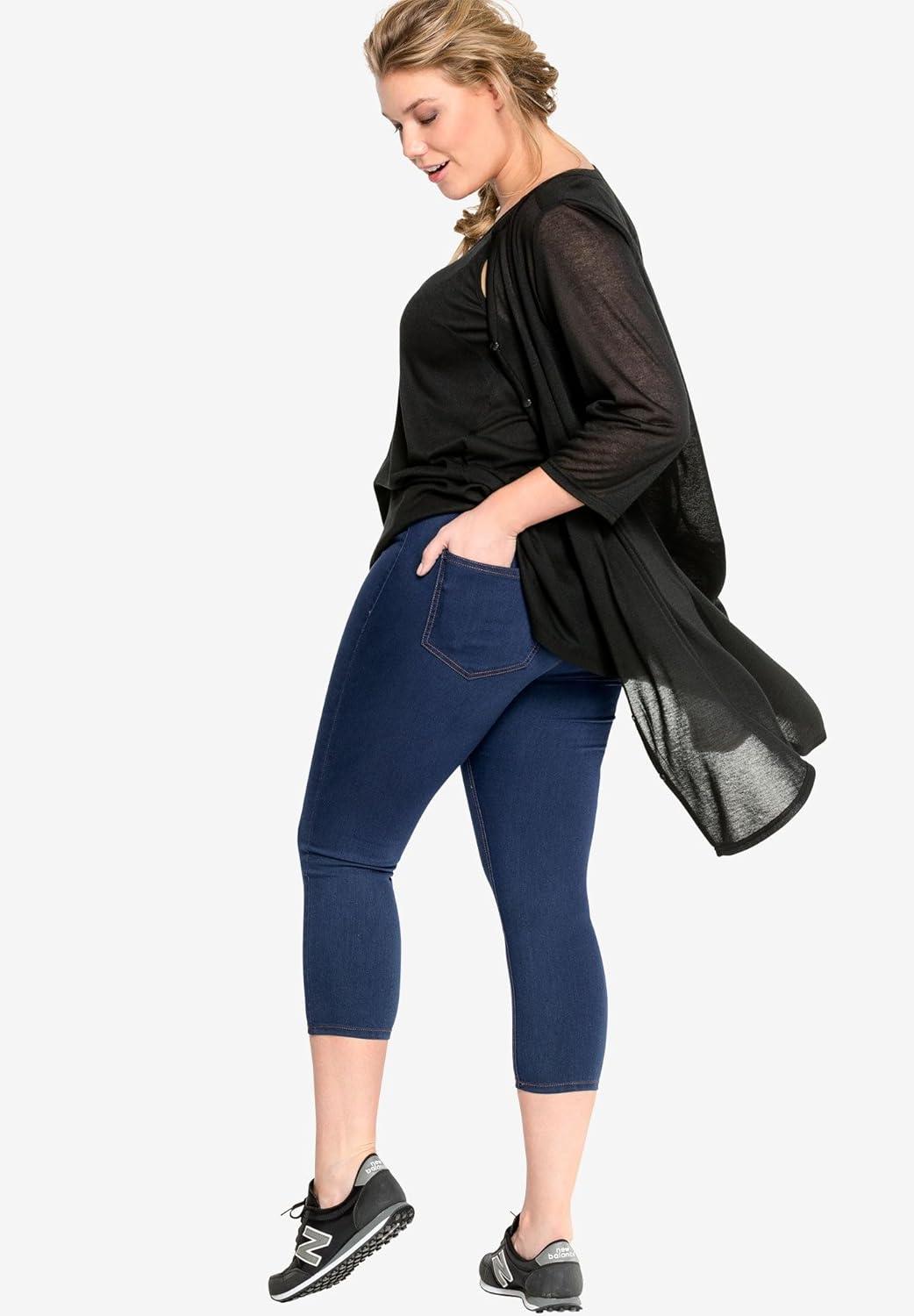 image:imageellos Plus Size MidRise Stretch Capri JeggingLight Stonewash