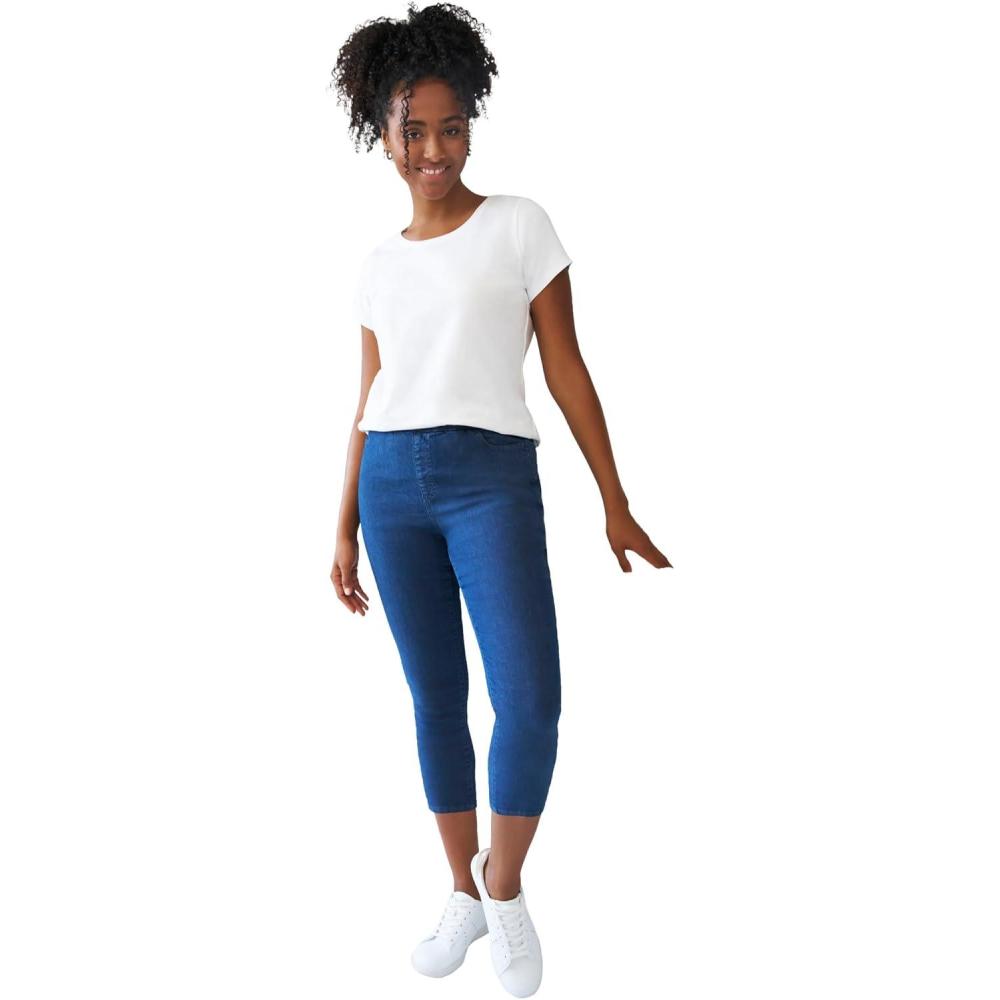 image:imageellos Plus Size MidRise Stretch Capri JeggingMedium Stonewash