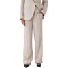 image:imageellos Plus Size Wide Leg Linen Trouser  1416 Oatmeal Black Stripe