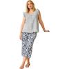 image:imageellos Plus Size WideLeg Crop PantsBlue Fog Floral