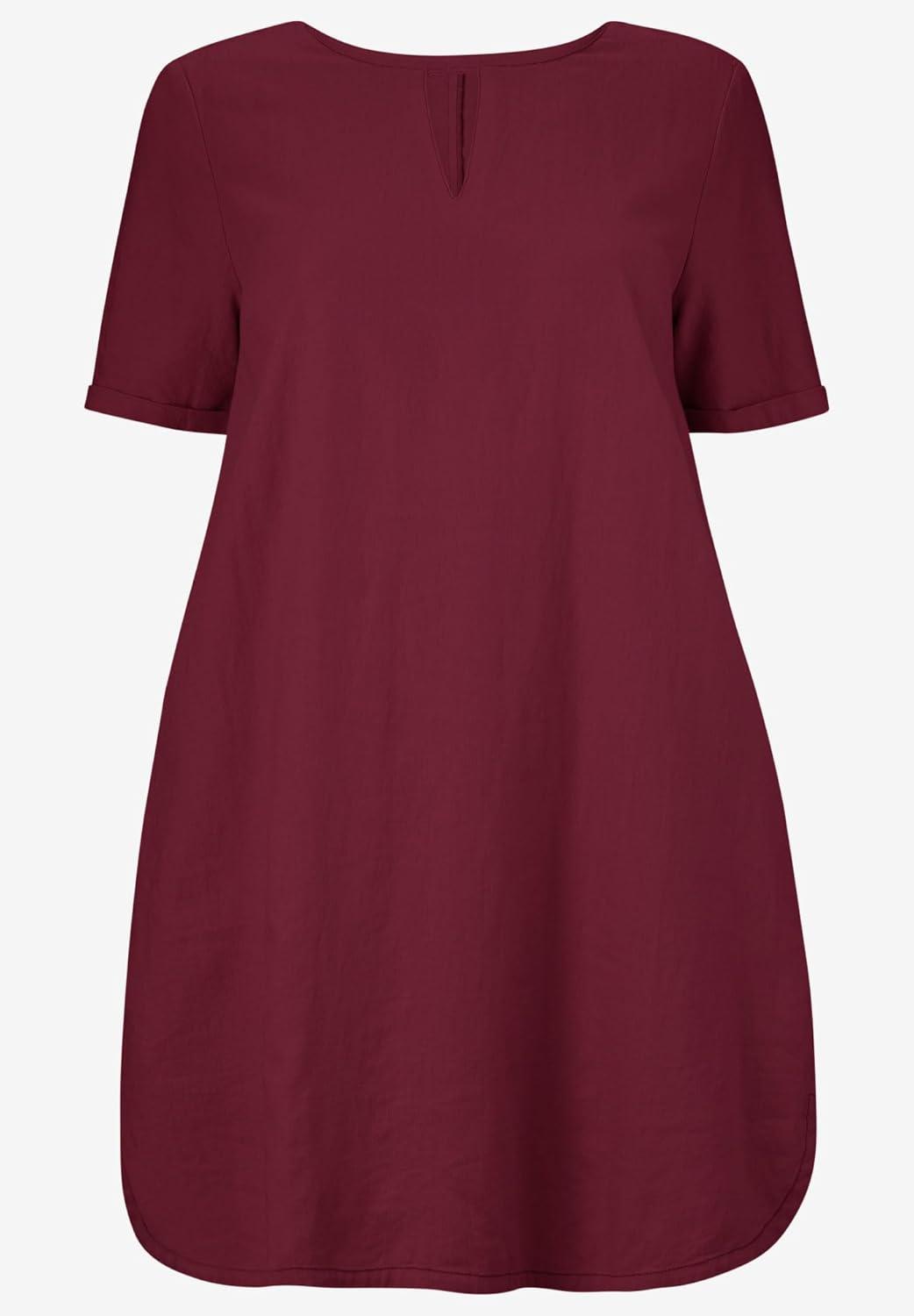 image:imageellos Plus Size LinenBlend ALine DressNavy