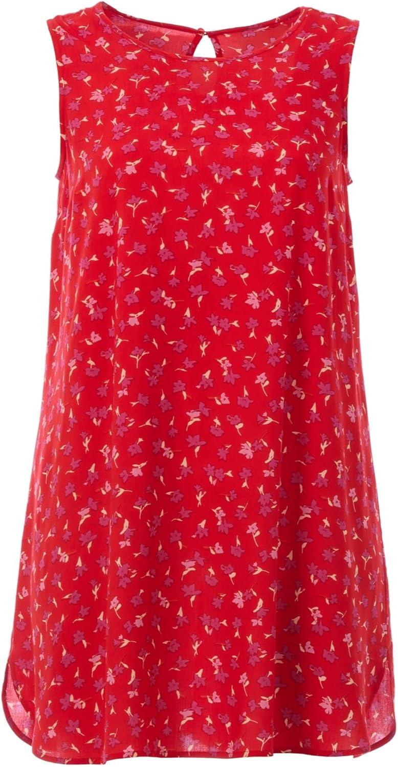 image:imageellos Plus Size Sleeveless Shift DressHot Red Floral