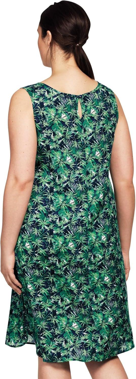 image:imageellos Plus Size Sleeveless Shift DressNavy Palm Print