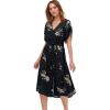 image:imageellos Plus Size KeyholeBack ButtonFront ShirtdressBlack Floral Print