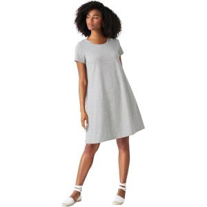 ellos Plus Size Cotton Spandex Scoop Neck Short Sleeve A Line Tee Dress(Heather Grey)