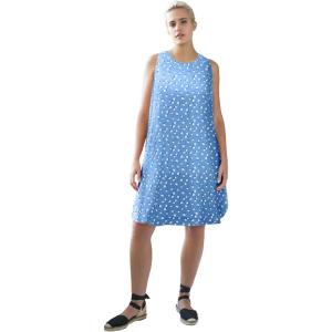 ellos Plus Size Sleeveless Shift Dress(Dream Blue Ditsy Floral)