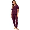 image:imageellos Plus Size Cotton Spandex Vneck Short Sleeve Tee And Pull On Shorts Sleep SetMidnight Berry Dot