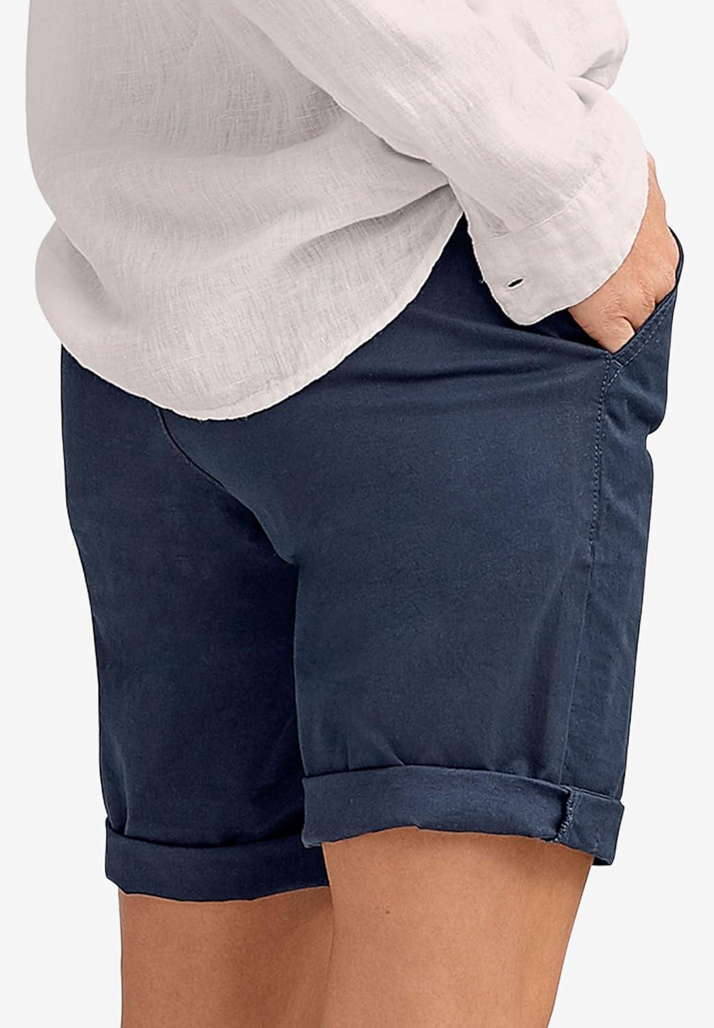 image:imageellos Plus Size Stretch Chino MidRise Bermuda ShortsOcean Sapphire