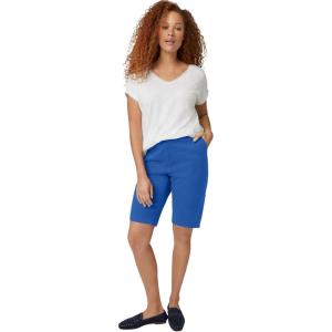 ellos Plus Size Stretch Chino Mid-Rise Bermuda Shorts(Ocean Sapphire)