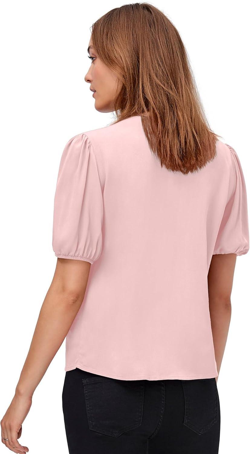 image:imageellos Plus Size Contrast ButtonFront BlouseWood Rose Pink