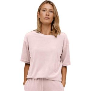 ellos Plus Size Stretch Velour Boat Neck Short Sleeve Tee(Lilac Blush)