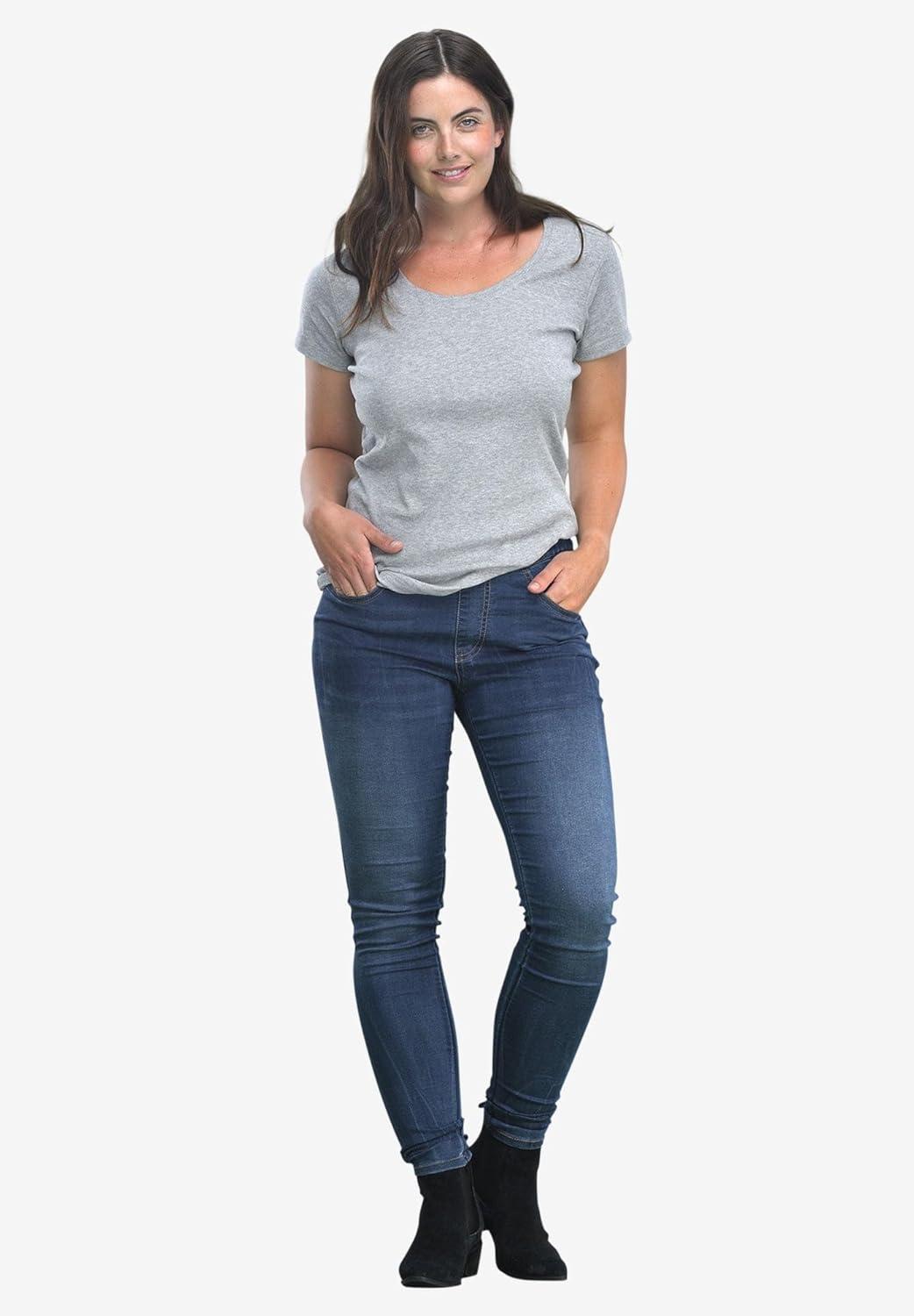 image:imageellos Plus Size MidRise Stretch Denim PullOn 4 Pocket JeggingsBlack