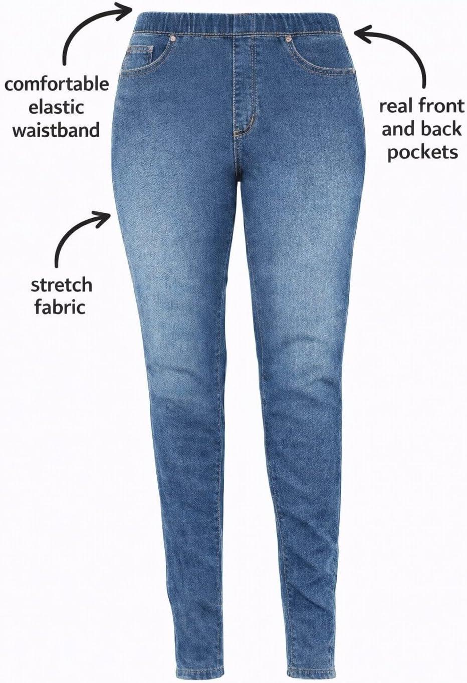 image:imageellos Plus Size MidRise Stretch Denim PullOn 4 Pocket JeggingsLight Stonewash