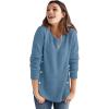 image:imageellos Plus Size Stretch Scoop Neck Curved Hem with Buttons Pullover SweaterBlue Shadow