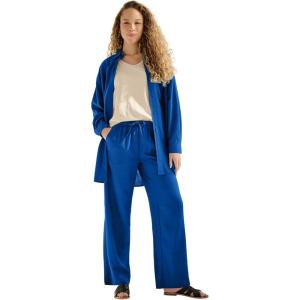 ellos Plus Size Linen-Blend Elastic Waist Drawstring Relaxed Pant(Dark Sapphire)