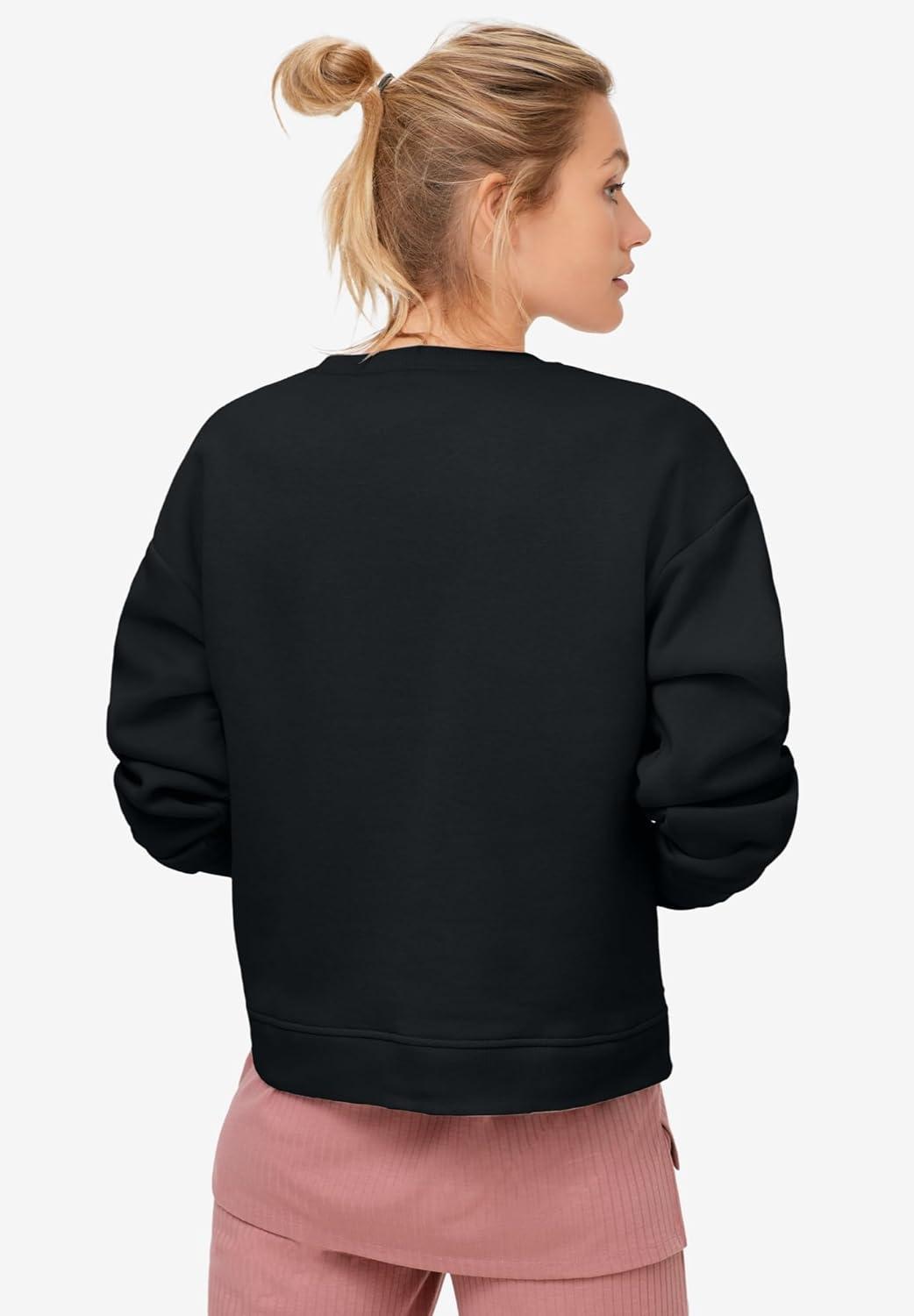 image:imageellos Plus Size Boxy Fleece SweatshirtBlack