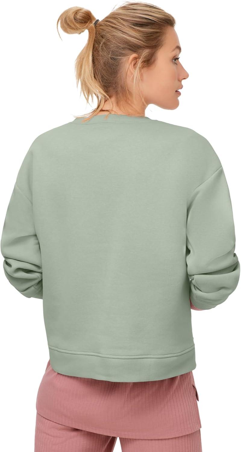 image:imageellos Plus Size Boxy Fleece SweatshirtDesert Sage