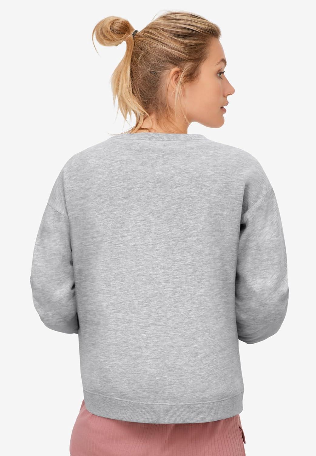 image:imageellos Plus Size Boxy Fleece SweatshirtHeather Grey