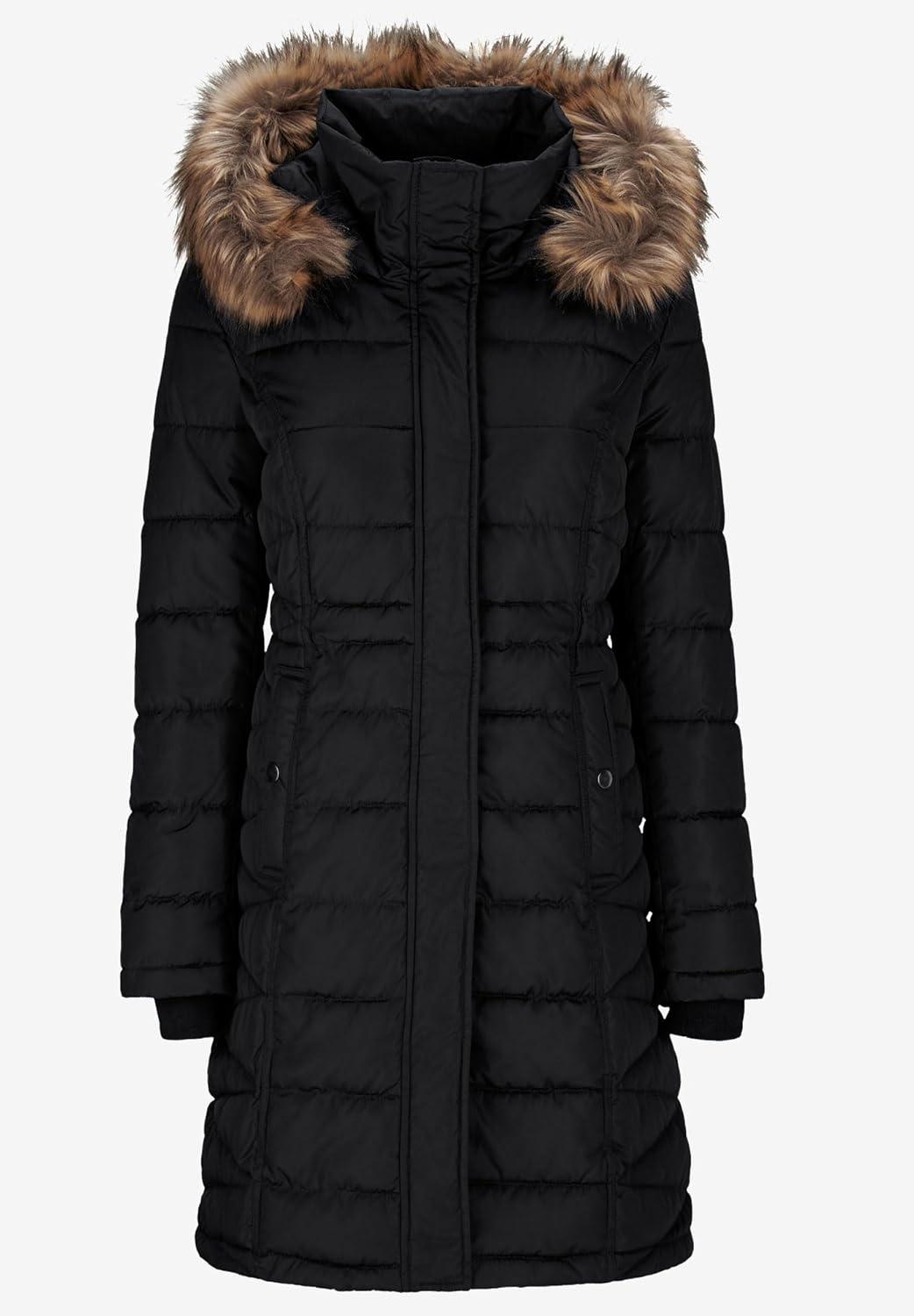 image:imageellos Plus Size Faux Fur Trim PufferMidnight Berry