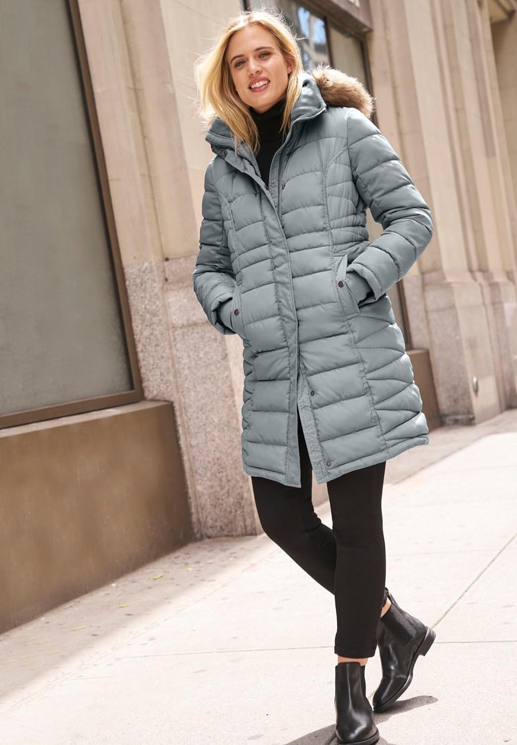image:imageellos Plus Size Faux Fur Trim PufferMidnight Berry