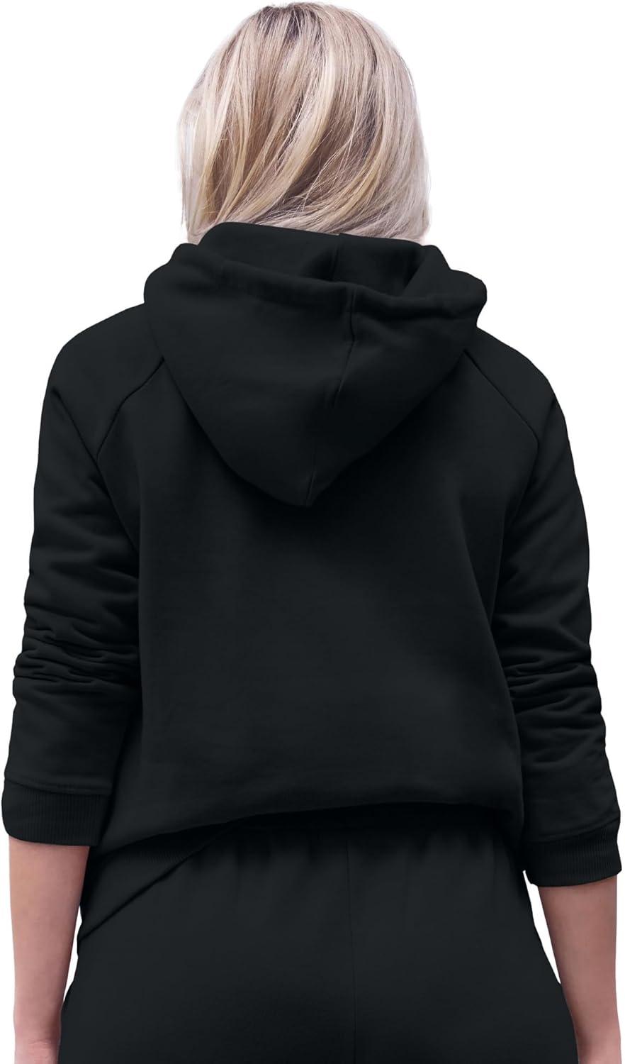 image:imageellos Plus Size Hooded Fleece Boxy SweatshirtBlack