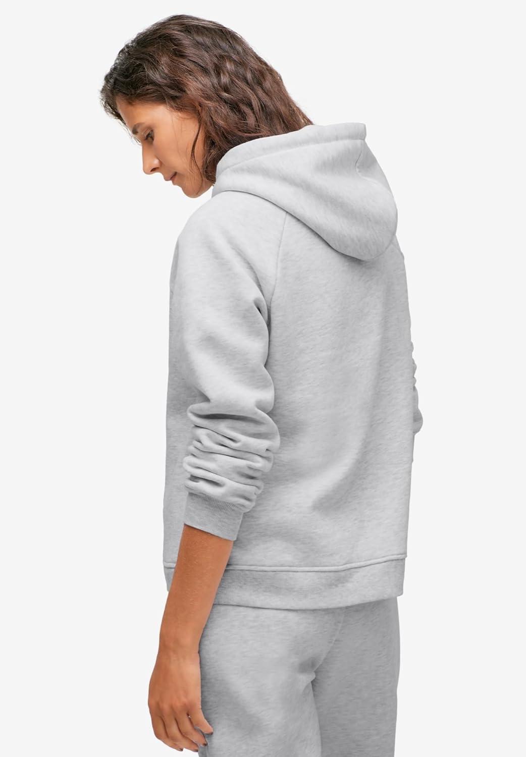 image:imageellos Plus Size Hooded Fleece Boxy SweatshirtHeather Grey