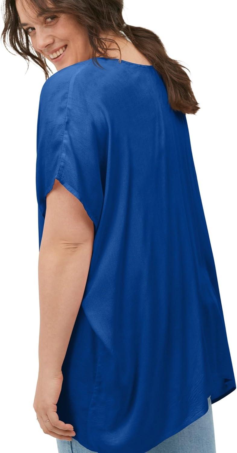 image:imageellos Plus Size Oversized LinenBlend TunicDark Sapphire