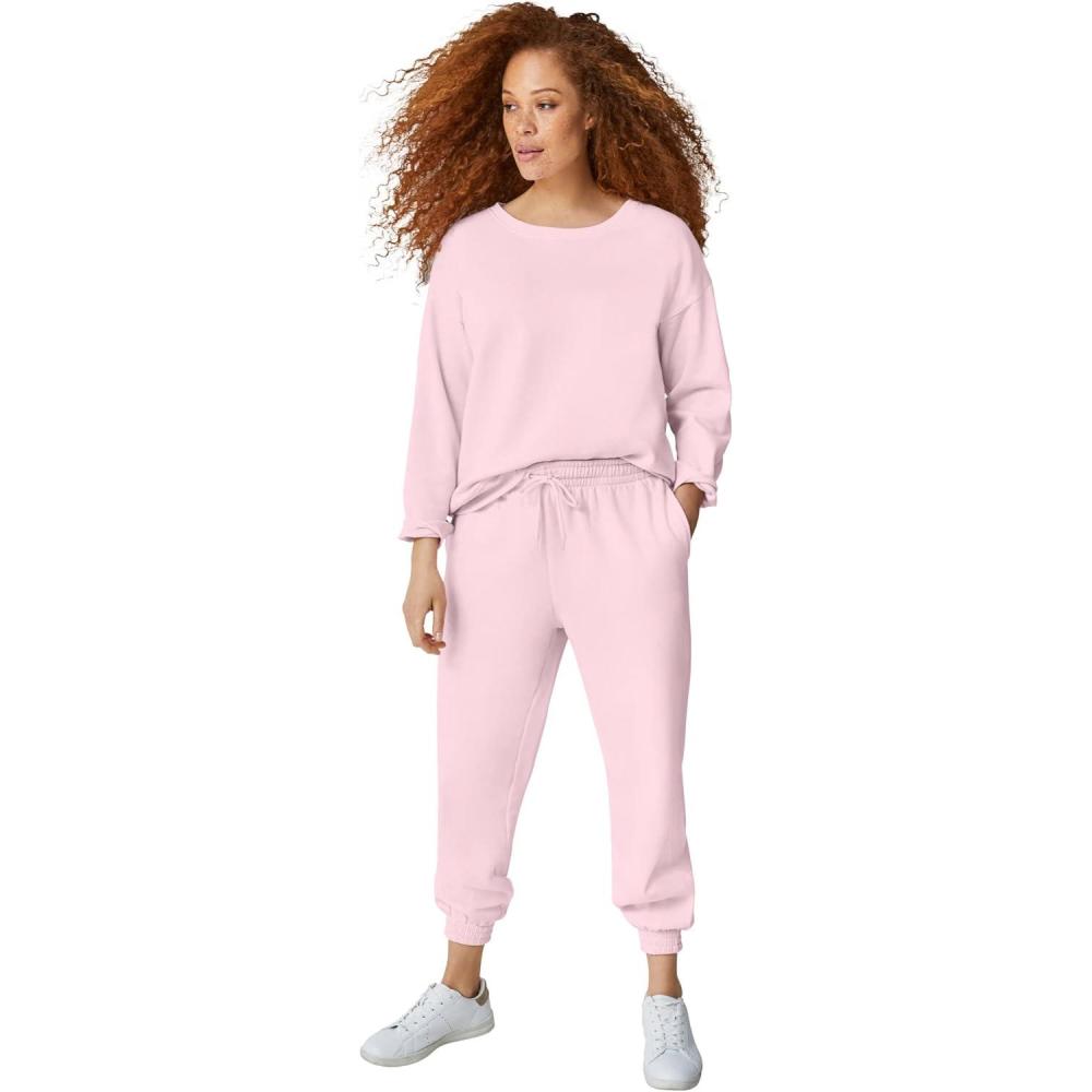 image:imageellos Plus Size Boxy Fleece SweatshirtMisty Rose