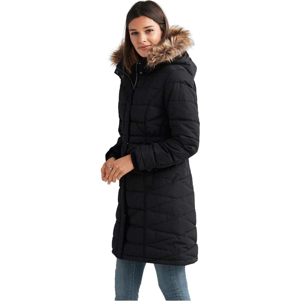 image:imageellos Plus Size Faux Fur Trim PufferBlack
