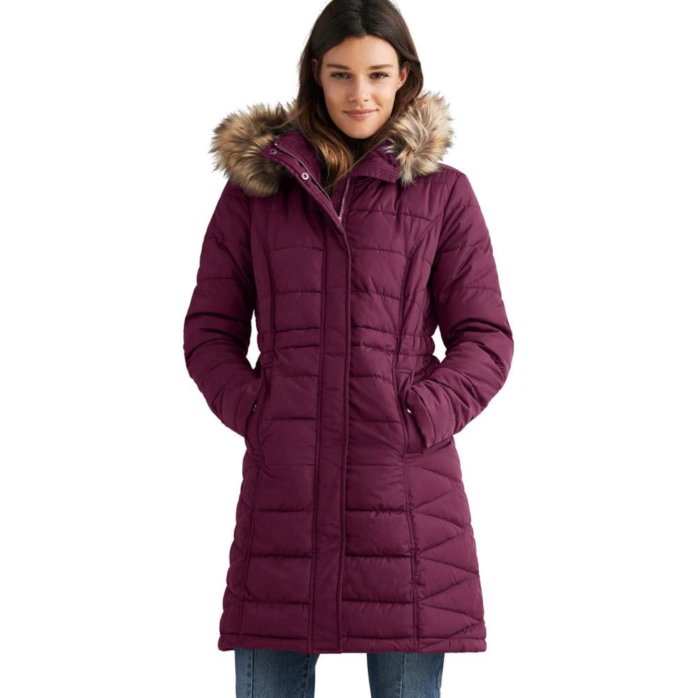image:imageellos Plus Size Faux Fur Trim PufferMidnight Berry