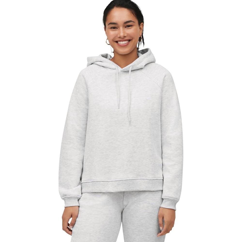 image:imageellos Plus Size Hooded Fleece Boxy SweatshirtHeather Grey