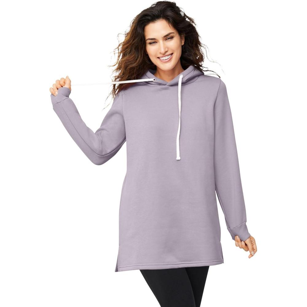 image:imageellos Plus Size Hooded Sweatshirt TunicLilac Smoke