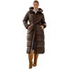 image:imageellos Plus Size Long Belted Puffer With HoodChocolate