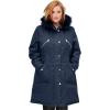 image:imageellos Plus Size SideSnap ZipFront ParkaNavy