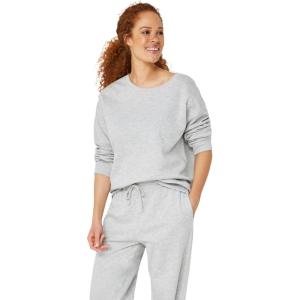 ellos Plus Size Boxy Fleece Sweatshirt(Heather Grey)