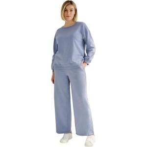 ellos Plus Size Boxy Fleece Sweatshirt(Pale Indigo)