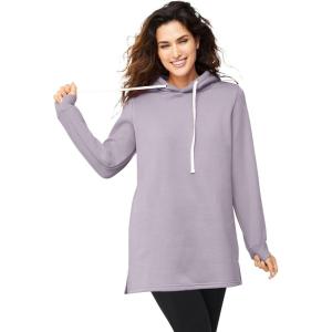 ellos Plus Size Hooded Sweatshirt Tunic(Lilac Smoke)