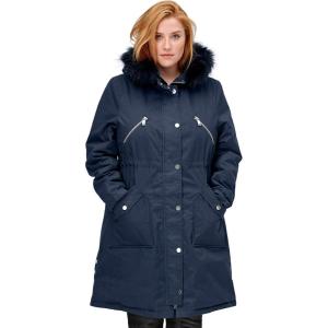 ellos Plus Size Side-Snap Zip-Front Parka(Navy)