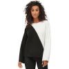 image:imageellos Plus Size Colorblock Pullover SweaterWhite Black