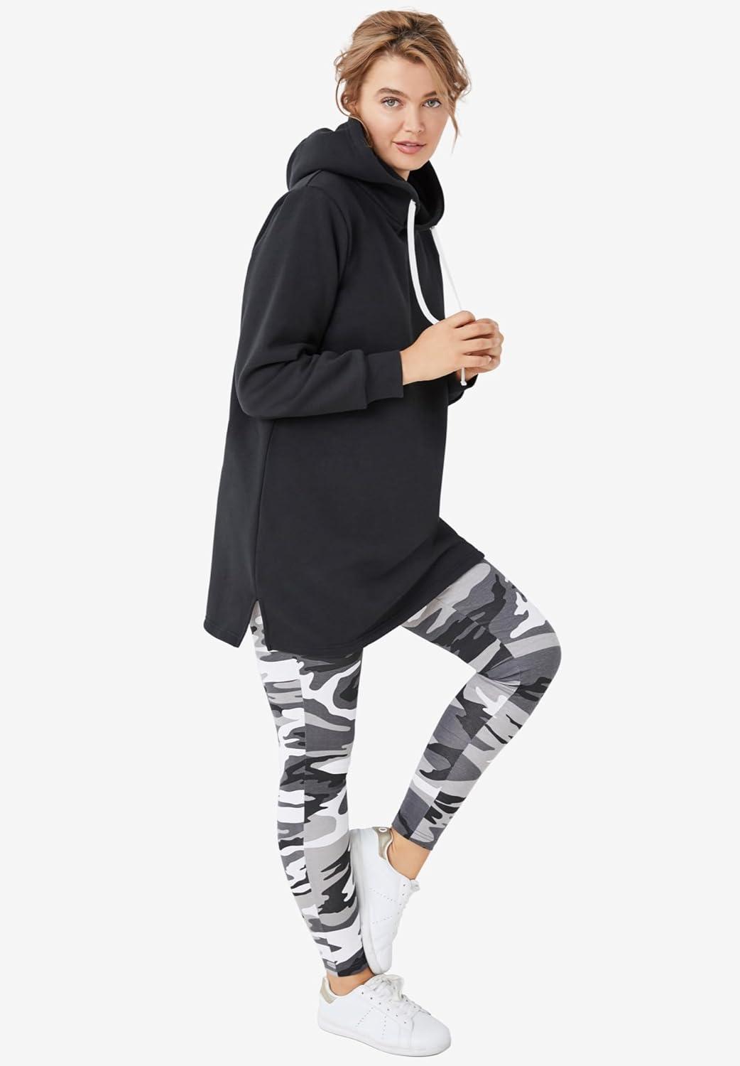image:imageellos Plus Size Hooded Sweatshirt TunicIvory